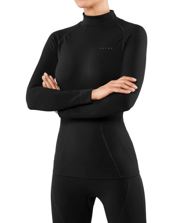 Falke Women Long Sleeved Shirt Max Warm Turtleneck – Black