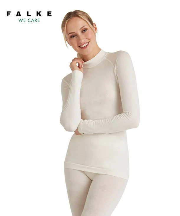 Falke Wool-Tech Women Long Sleeved Shirt – Off White Snowflake