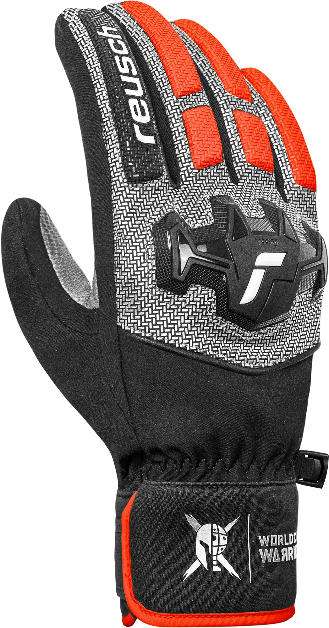 Reusch Worldcup Warrior GS Junior Black Silver Fluo Red