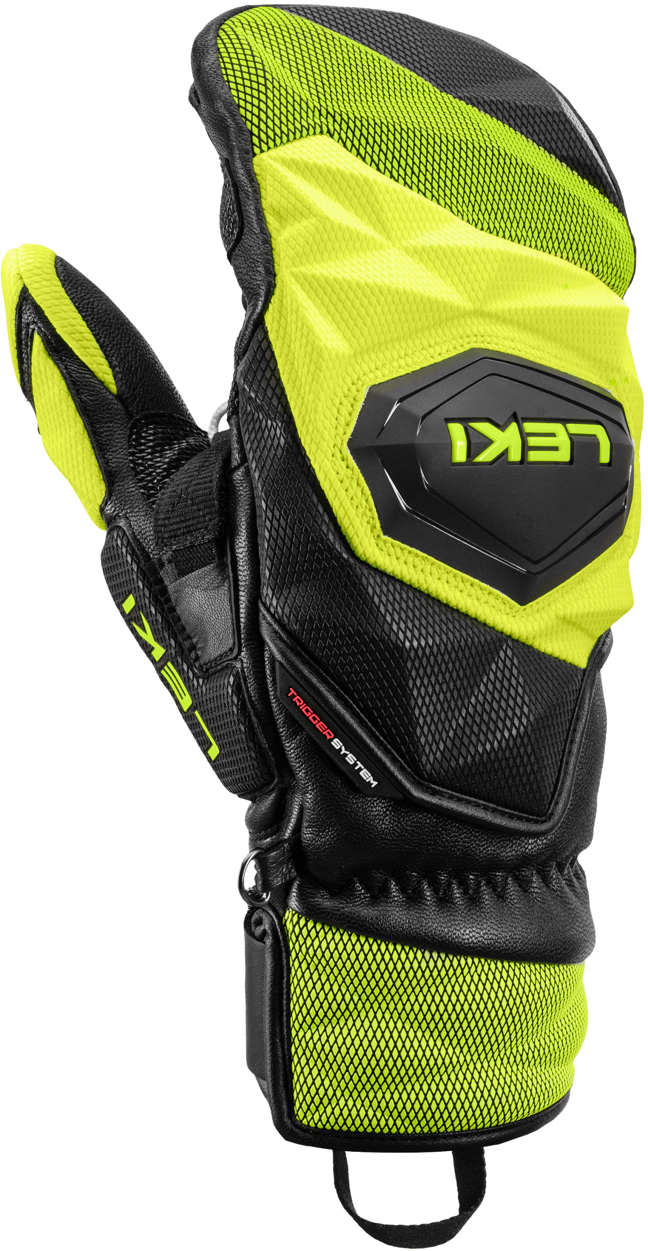Leki WCR Venom SL 3D Ski Mitten Black Ice Lemon
