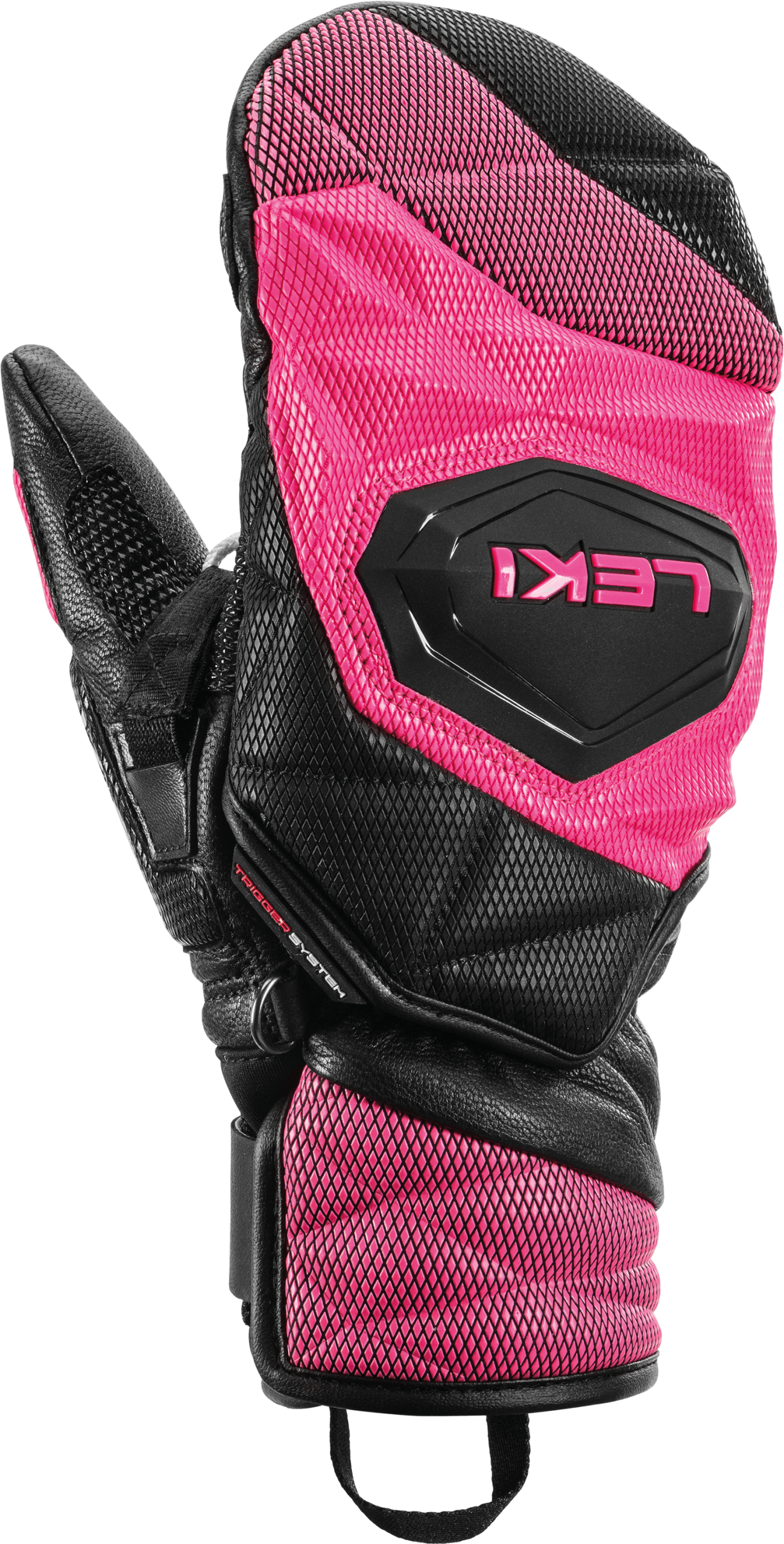 Leki WCR Venom 3D Junior Ski Mitten – Black Neon Pink