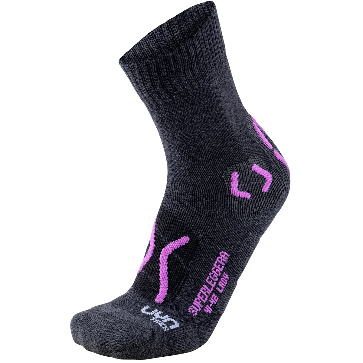 UYN LADY TREKKING SUPERLEGGERA ANTHRACITE/VIOLET  - Hiking socks