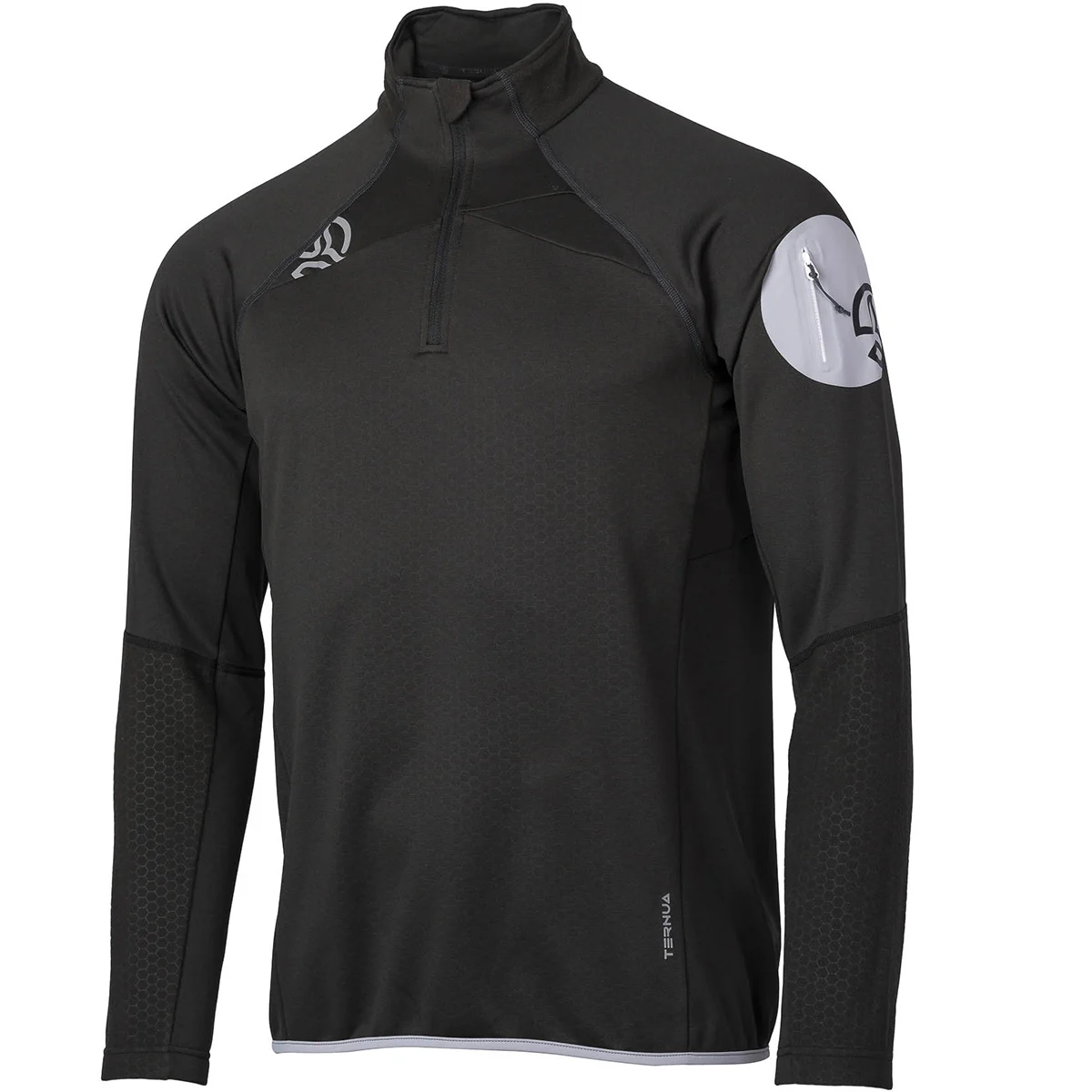 TERNUA RAKKER 1/2 ZIP M BLACK  - Hiking fleece sweatshirt