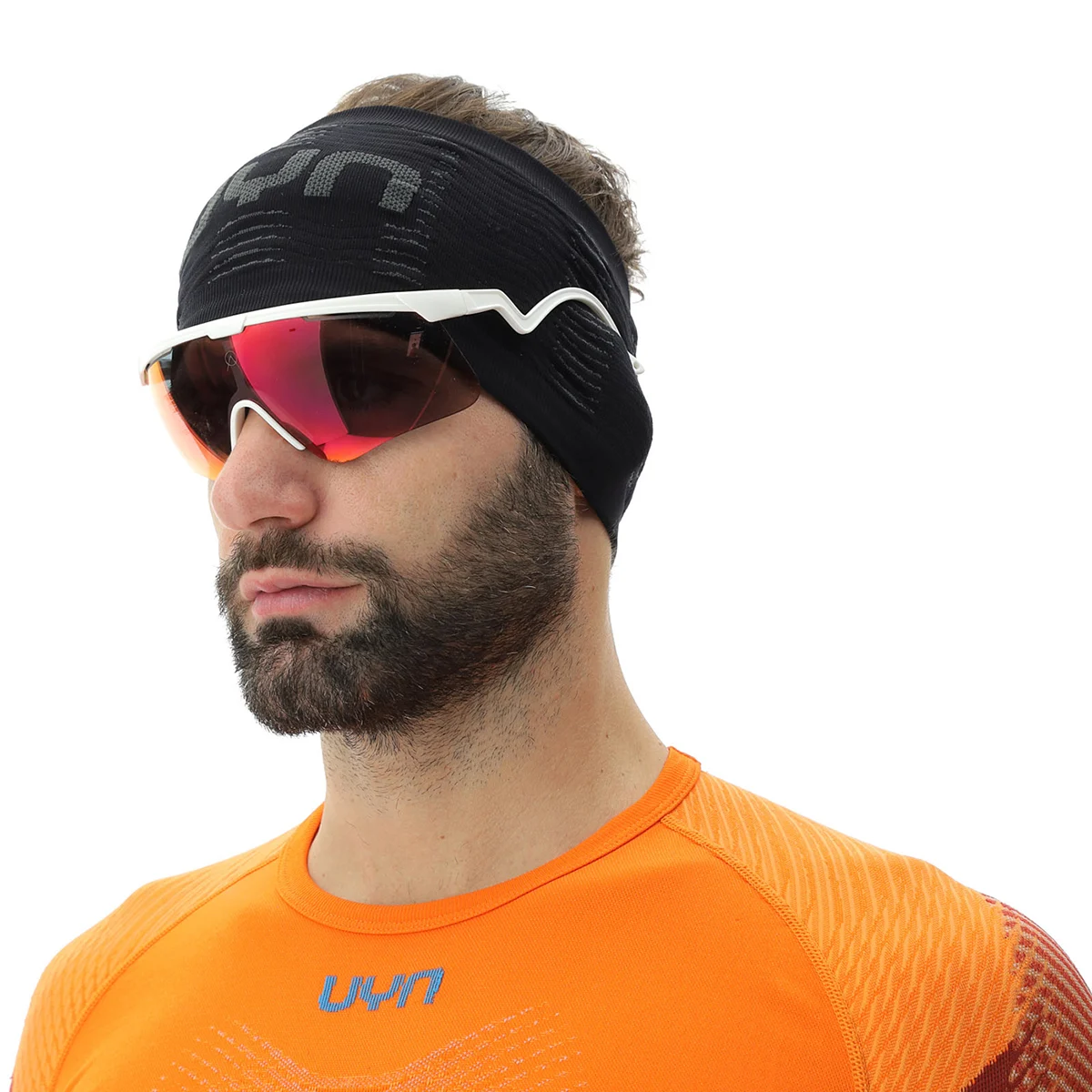UYN UNISEX VIBE HEADBAND BLACK/CHARCOAL  - Trail running headband