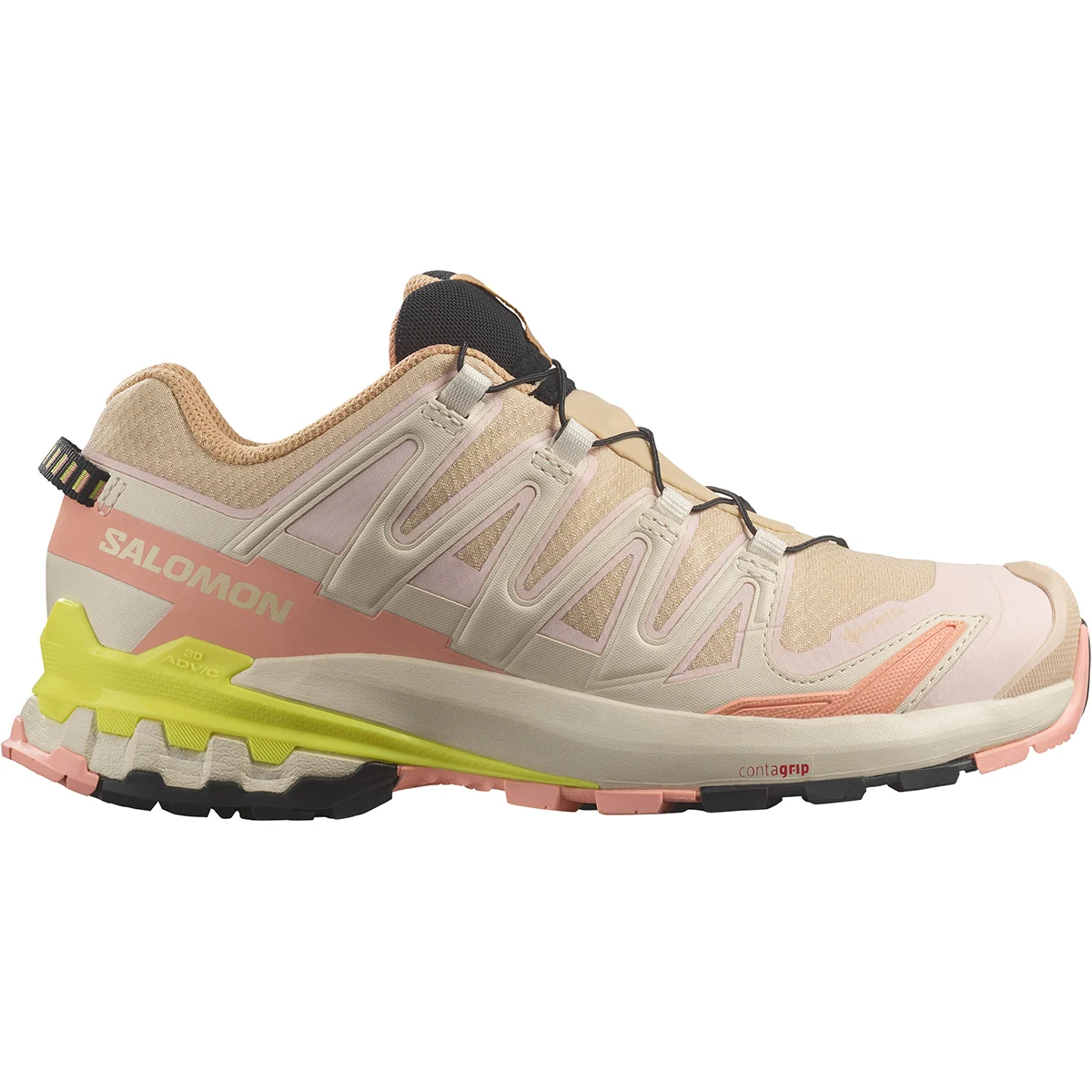 SALOMON XA PRO 3D V9 GORE-TEX W HAZELNUT/ENGLISH ROSE/SAFETY YELLOW  - Trail running shoes