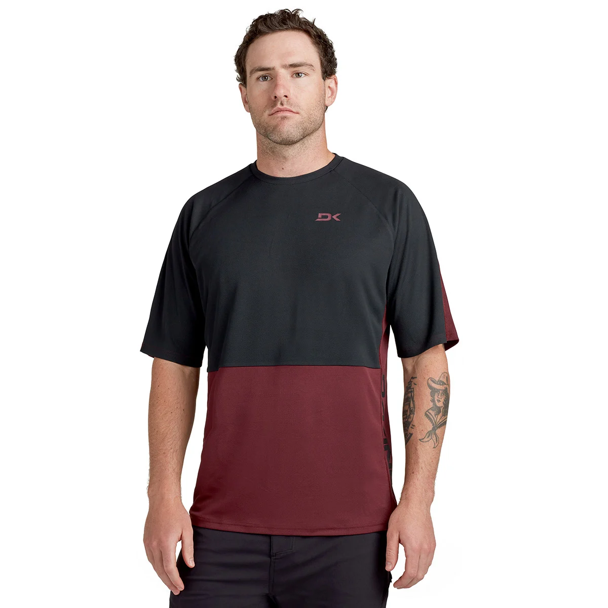 DAKINE DARKSIDE S/S JERSEY MAROON LANDING  - Mountain bike jersey