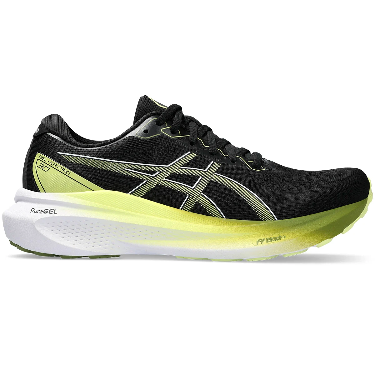 ASICS GEL-KAYANO 30 BLACK/GLOW YELLOW  - Running shoe