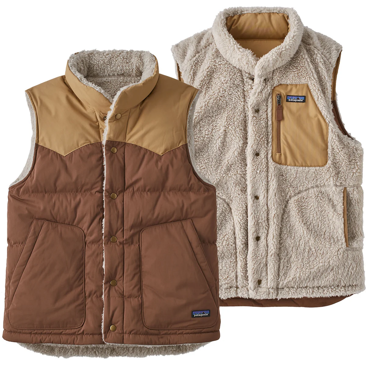 PATAGONIA M'S REVERSIBLE BIVY DOWN VEST MOOSE BROWN  - Jacket