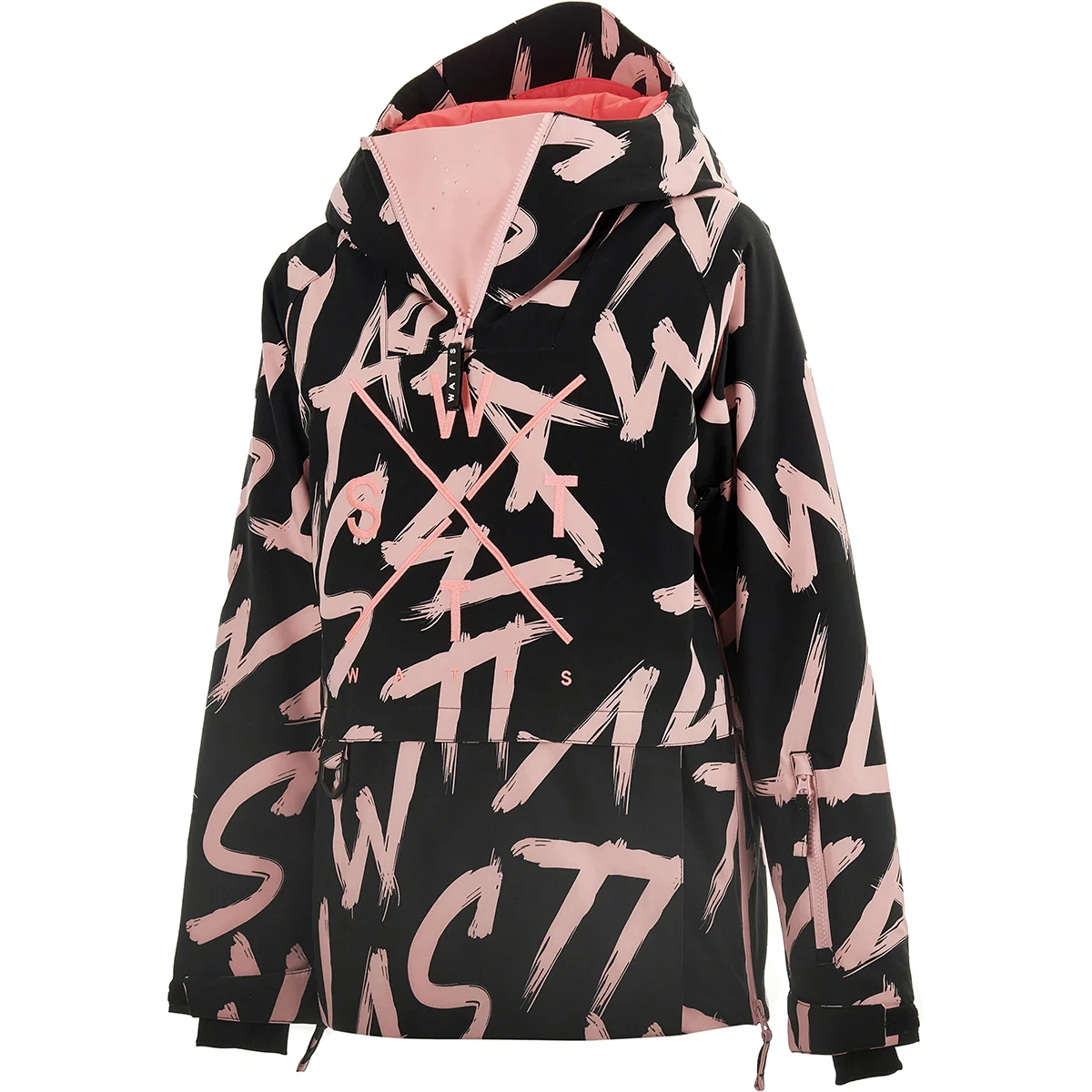 WATTS METODG JR BRUSH BRUSH BLACK/PINK  - Ski jacket