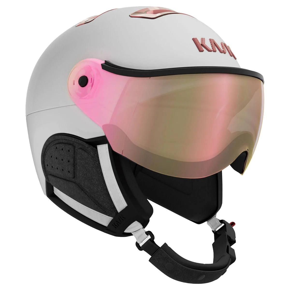 KASK CHROME VISOR WHITE/PINK GOLD/PINK GOLD MIRROR  - Ski helmet