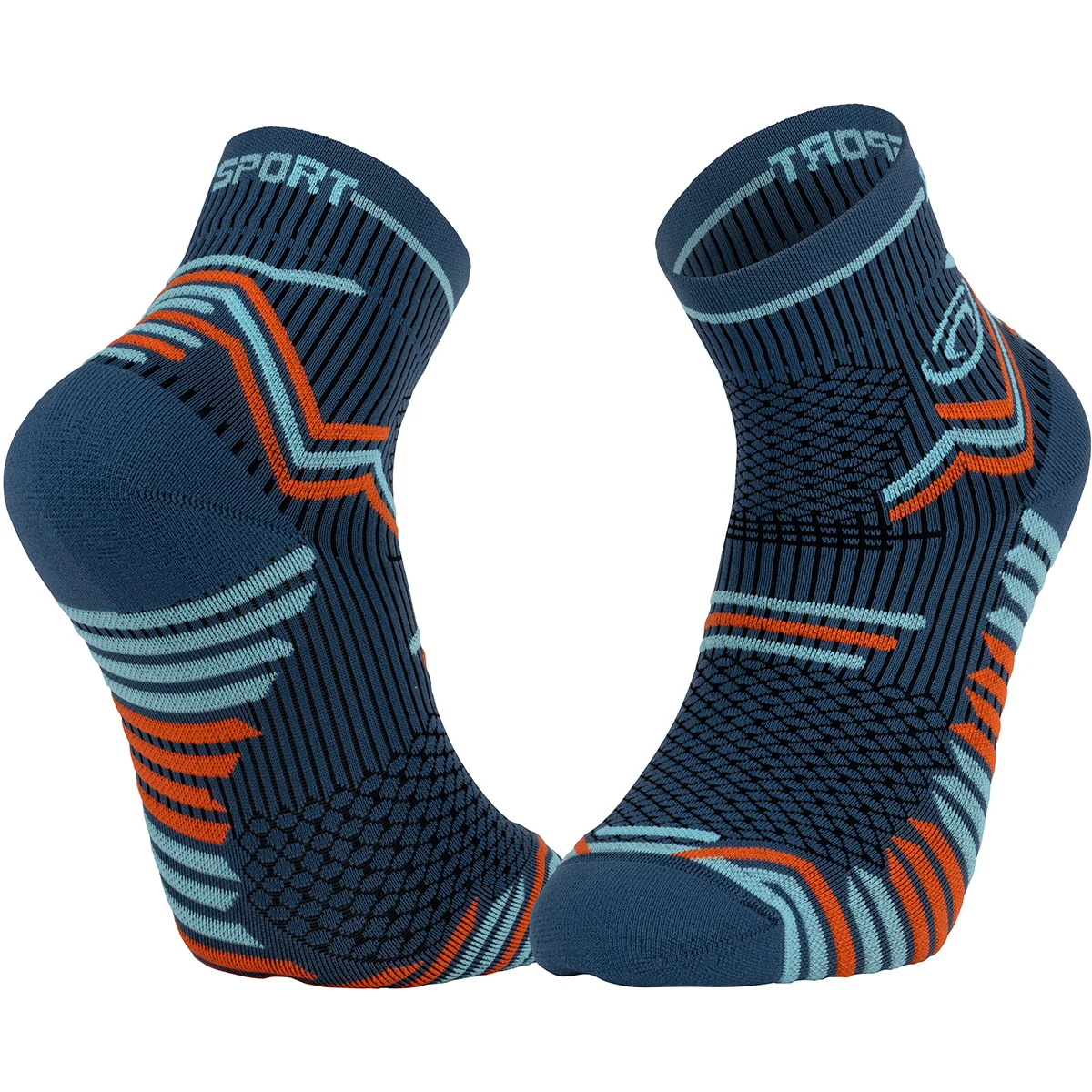 BV SPORT TRAIL ULTRA MID BLEU/ORANGE  - Running socks