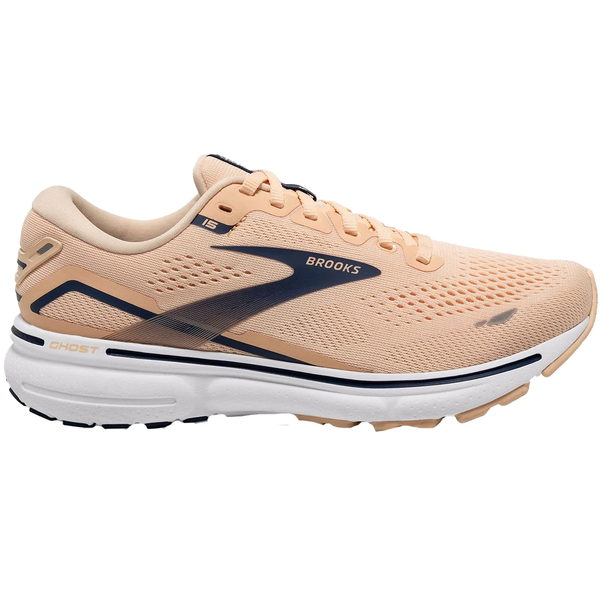 BROOKS GHOST 15 W APRICOT/ESTATE BLUE/WHITE  - Running shoe