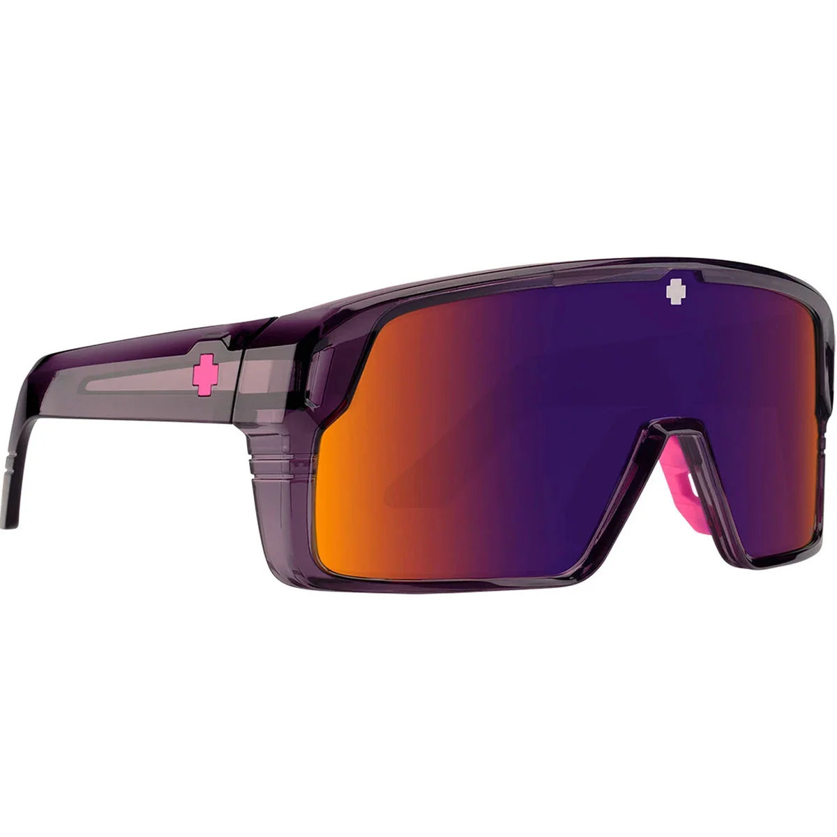SPY MONOLITH TRANSLUCENT DARK PURPLE HAPPY GRAY GREEN DARK PURPLE SPECTRA MIRROR  - Lifestyle sunglasses
