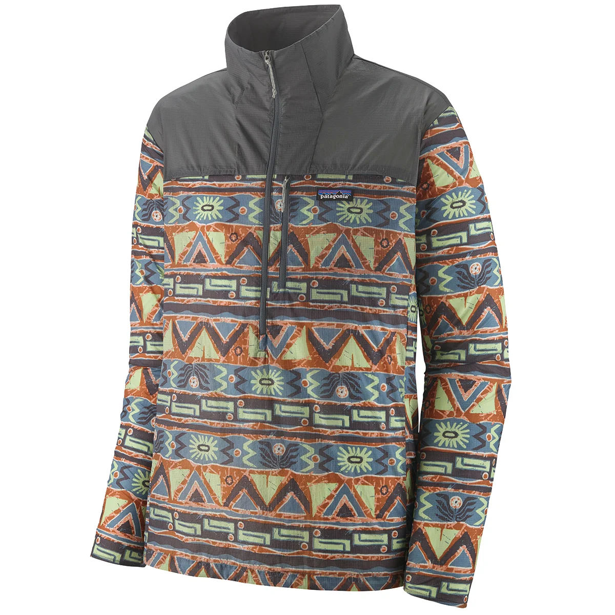 PATAGONIA M'S HOUDINI STASH 1/2 ZIP P/O HIGH HOPES GEO: FORGE GREY  - Hiking jacket