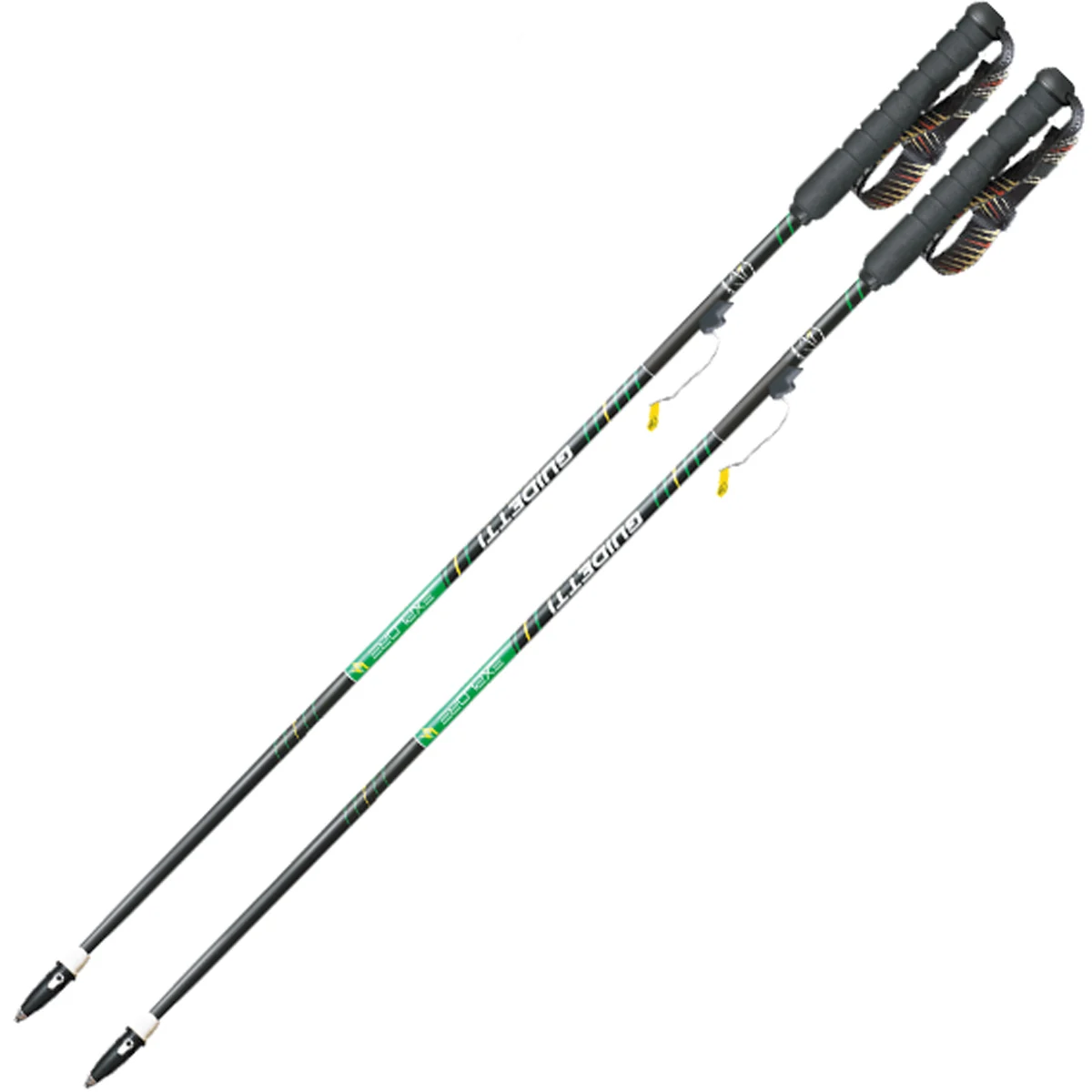 GUIDETTI EXPLORE AERO BLACK/LIGHT GREEN  - Trail running pole