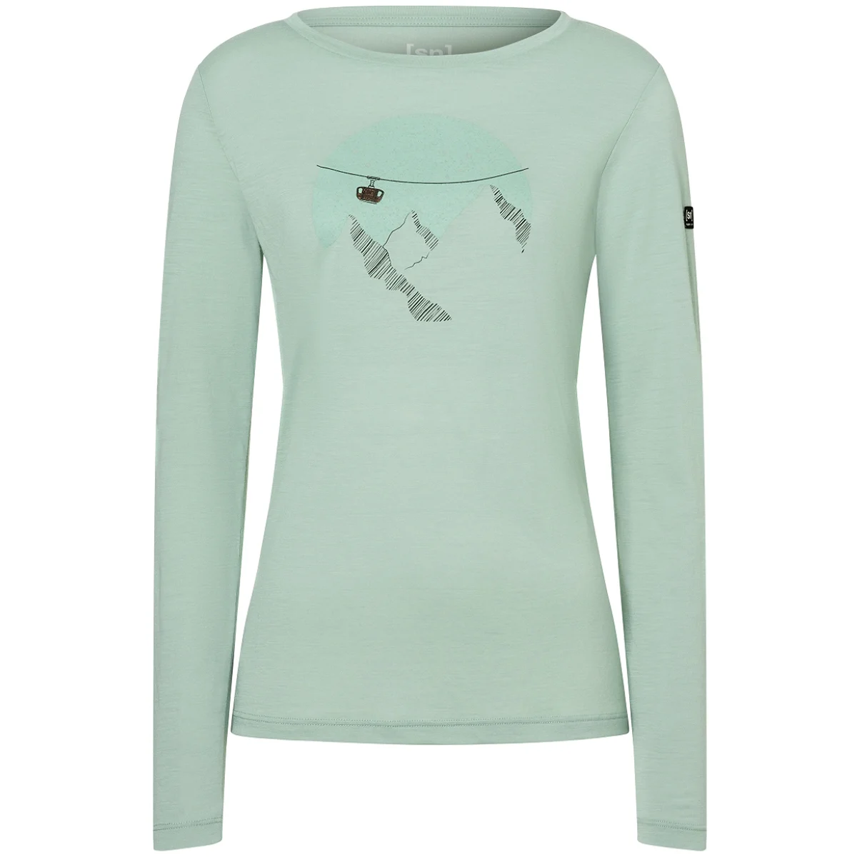 SUPER.NATURAL W GONDOLA LS LIGHT JADE/VARIOUS  - Hiking T-shirt