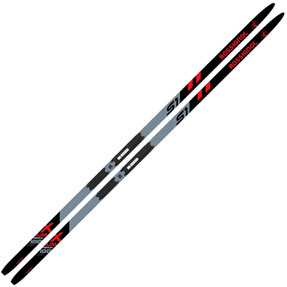 ROSSIGNOL X-IUM SKATING PREMIUM+ S1 STIFF BLACK/RED  - Cross-country skis