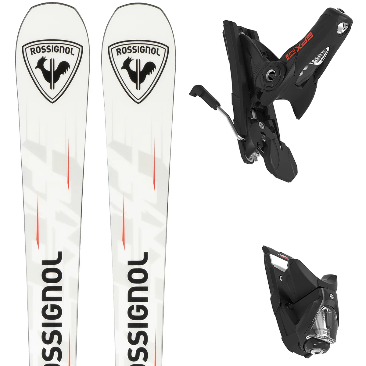 ROSSIGNOL HERO MASTER ST R22 + SPX 14 ROCKERACE GW BLACK/WHITE  - Alpine ski set