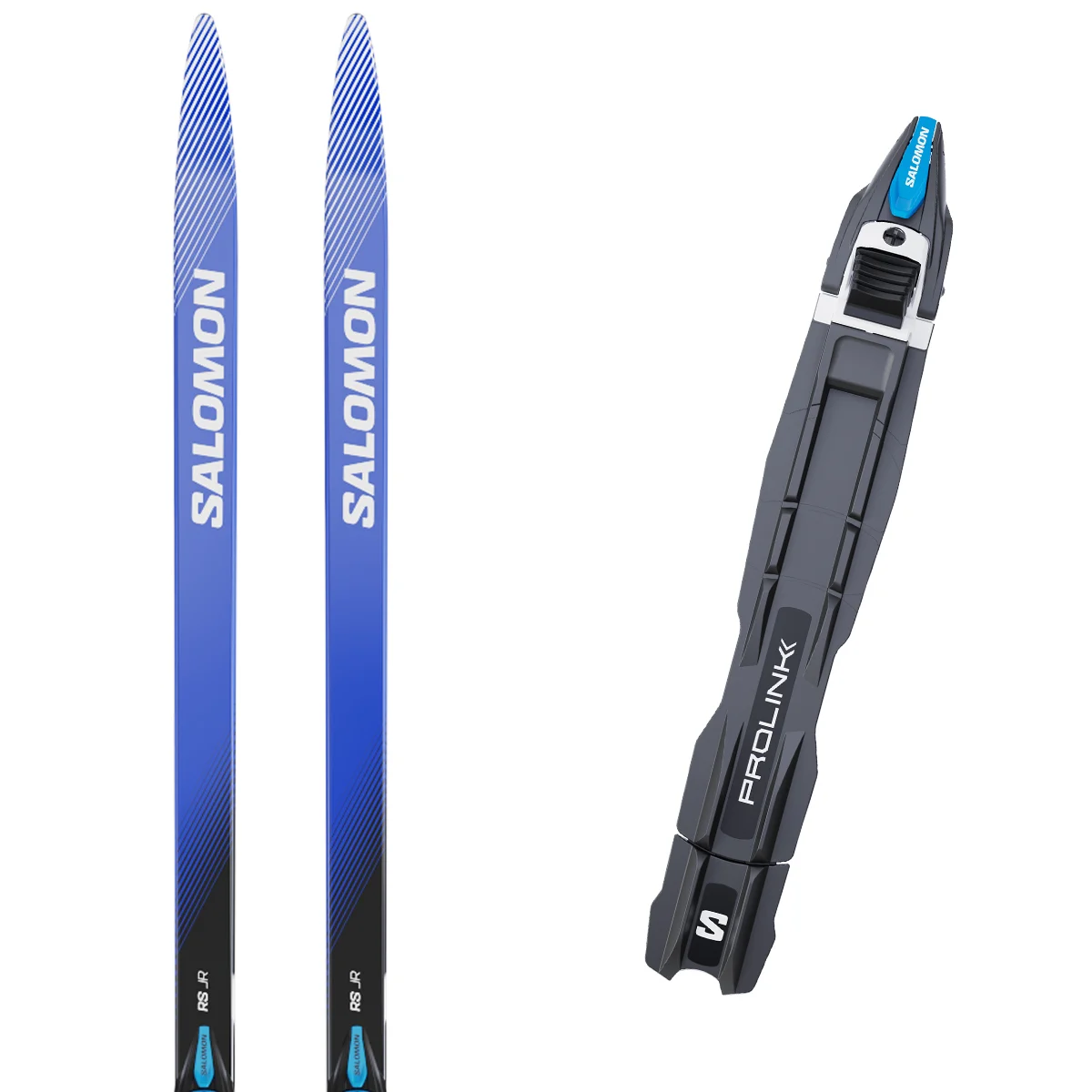 SALOMON RS JUNIOR + PROLINK RACE JR SK BLUE BLACK  - Cross-country ski set