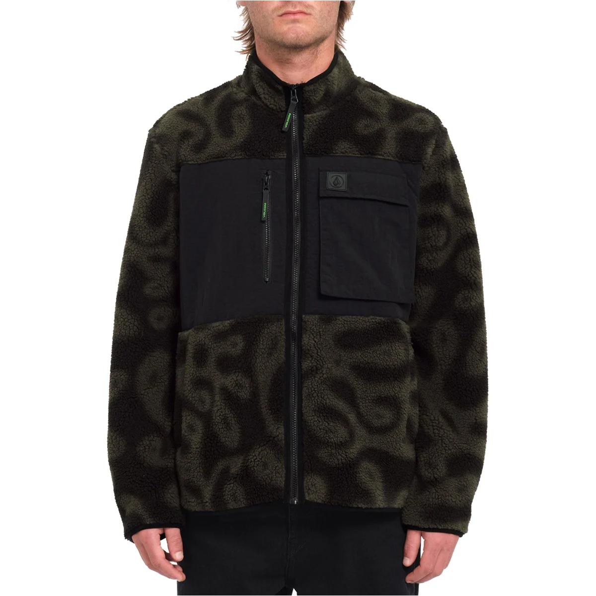 VOLCOM FA ZEPHYR STORM STONE ZIP PRINT  - Snowboard fleece jacket