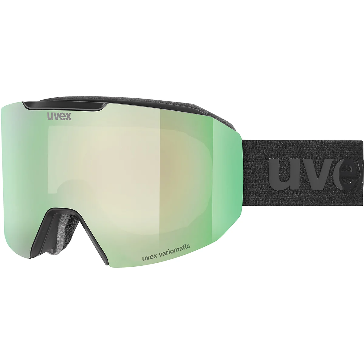UVEX EVIDNT ATTRACT V BLACK MATT/VARIO GREEN MIRROR  - Ski goggles