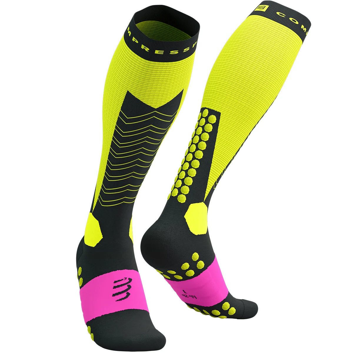COMPRESSPORT SKI MOUNTAINEERING FULL SAFE SAFE YELLOW/BLACK  - Compression socks