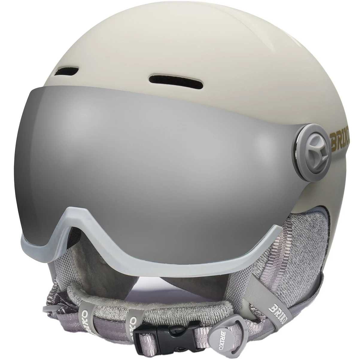 BRIKO BLENDA 2.0 VISOR MATT SWIRL BEIGE/GOLD  - Ski helmet