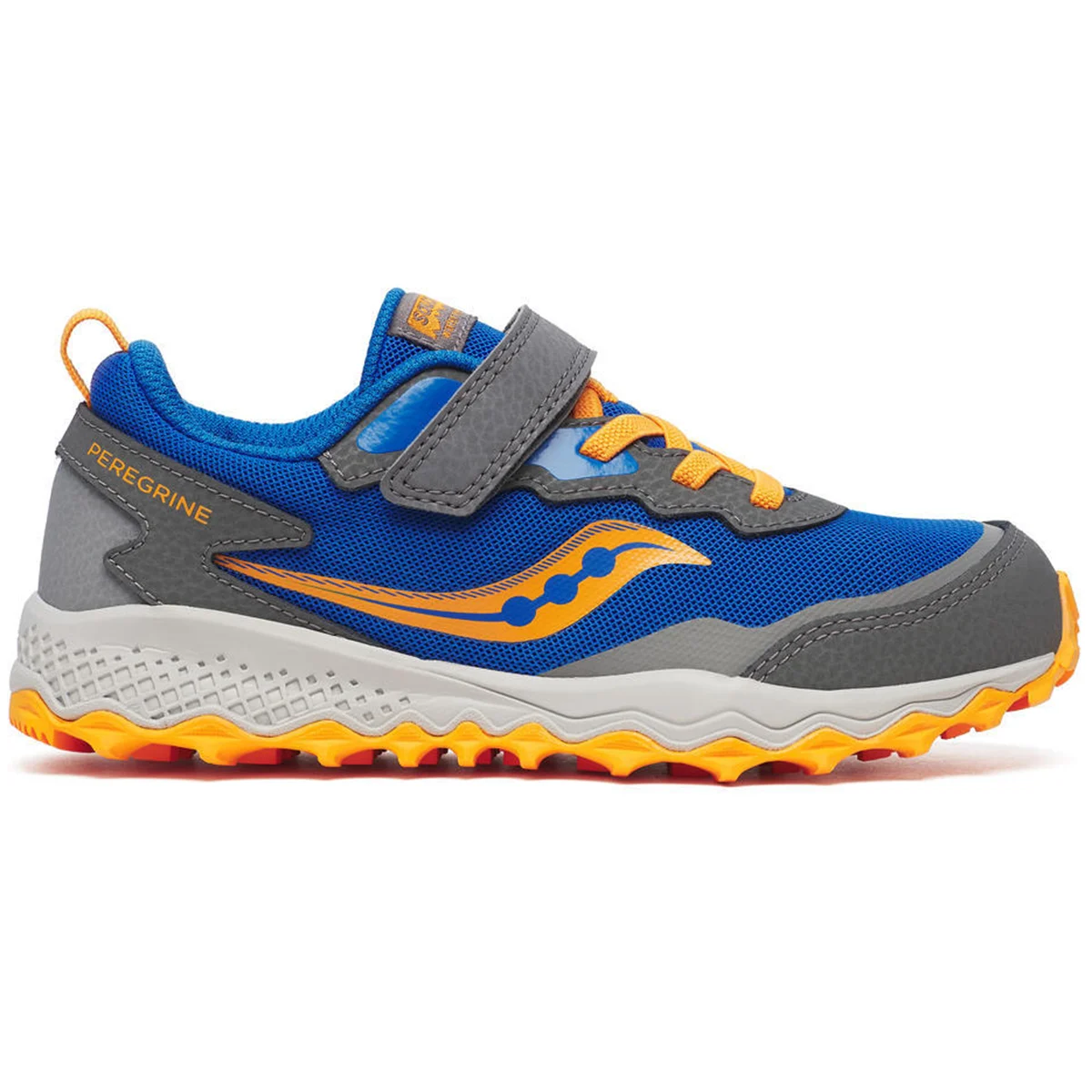 SAUCONY PEREGRINE KDZ A/C SHIELD BLUE/ORANGE  - Trail running shoes