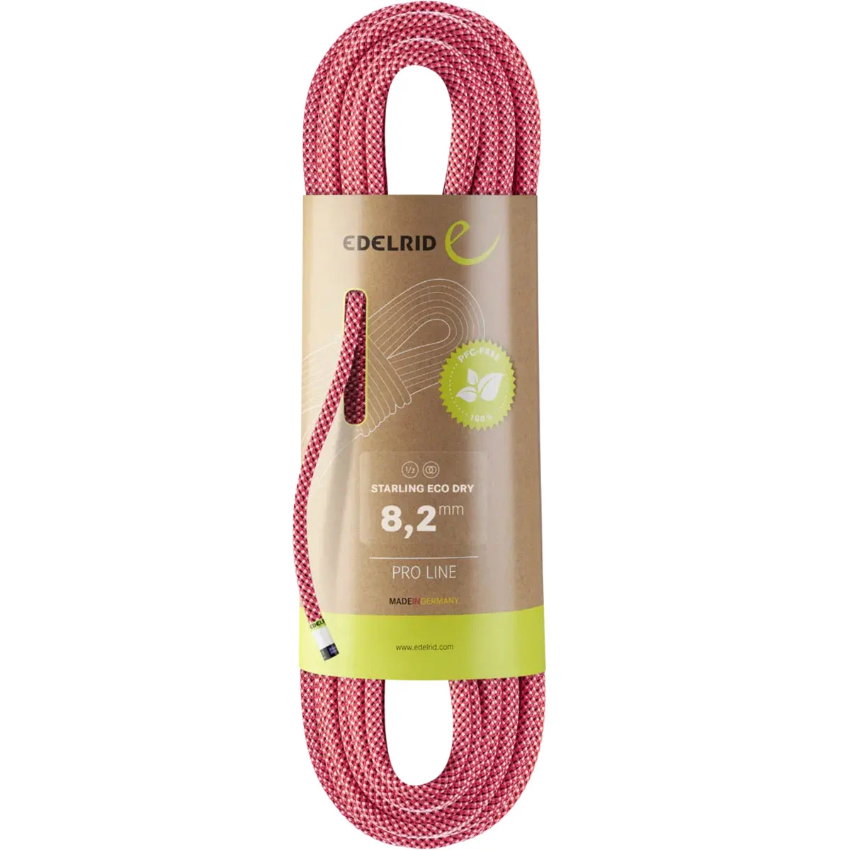 EDELRID STARLING ECO DRY 8,2MM X 60M PINK  - Mountaineering rope