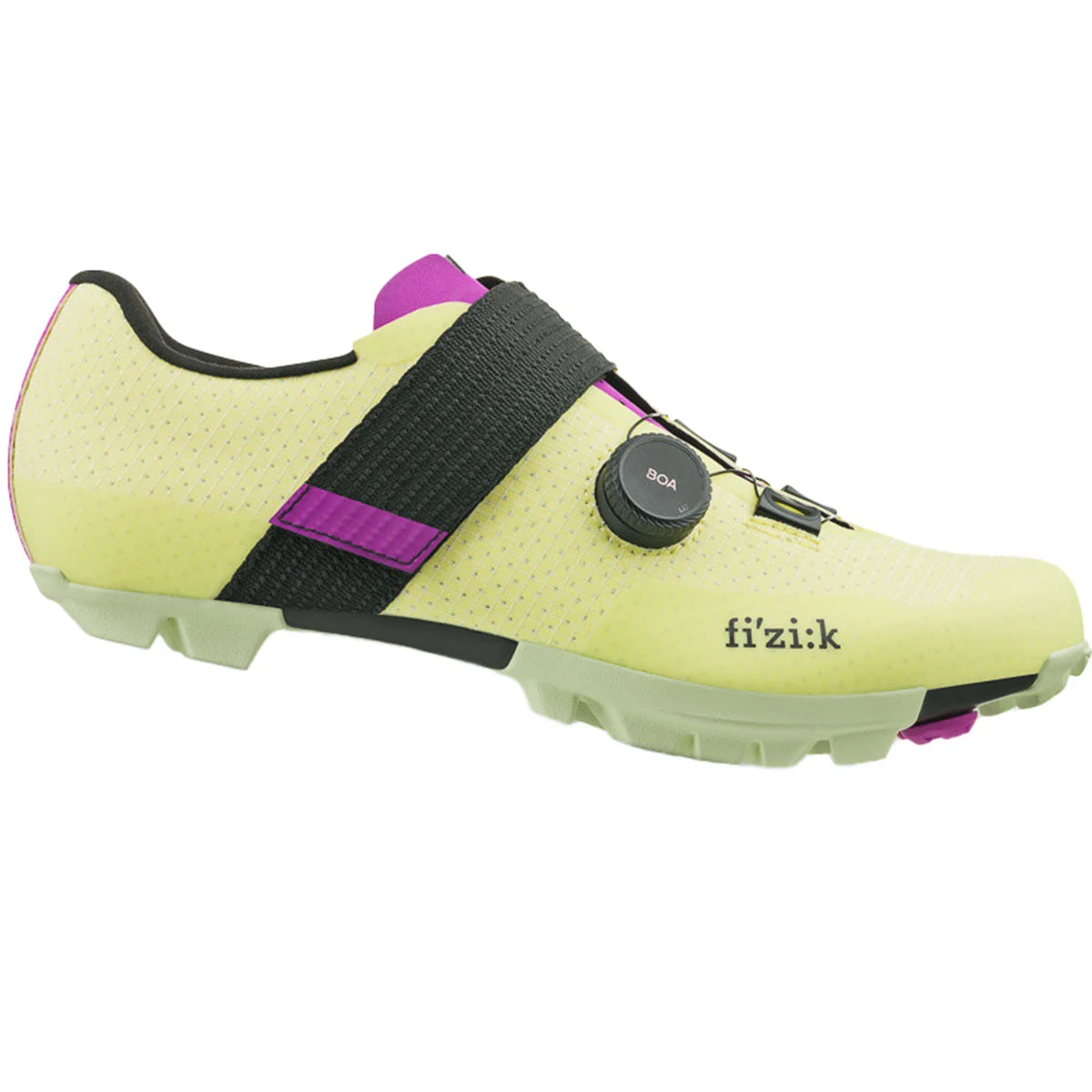 FIZIK VENTO FEROX CARBON LIME/PURPLE  - Clipless mountain bike shoe