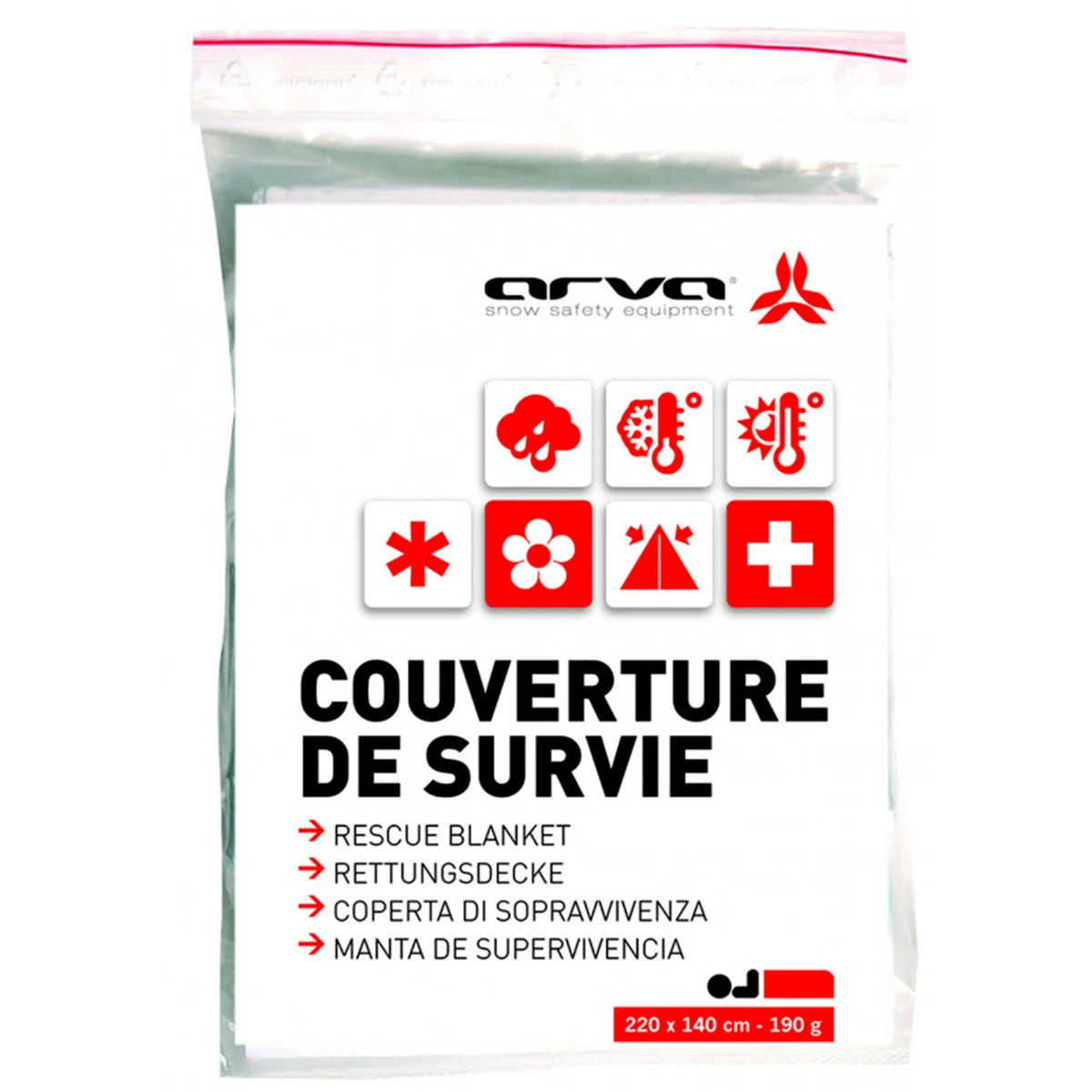 ARVA COUVERTURE SURVIE ARGENT 190GR Unicolore  - Safety accessory