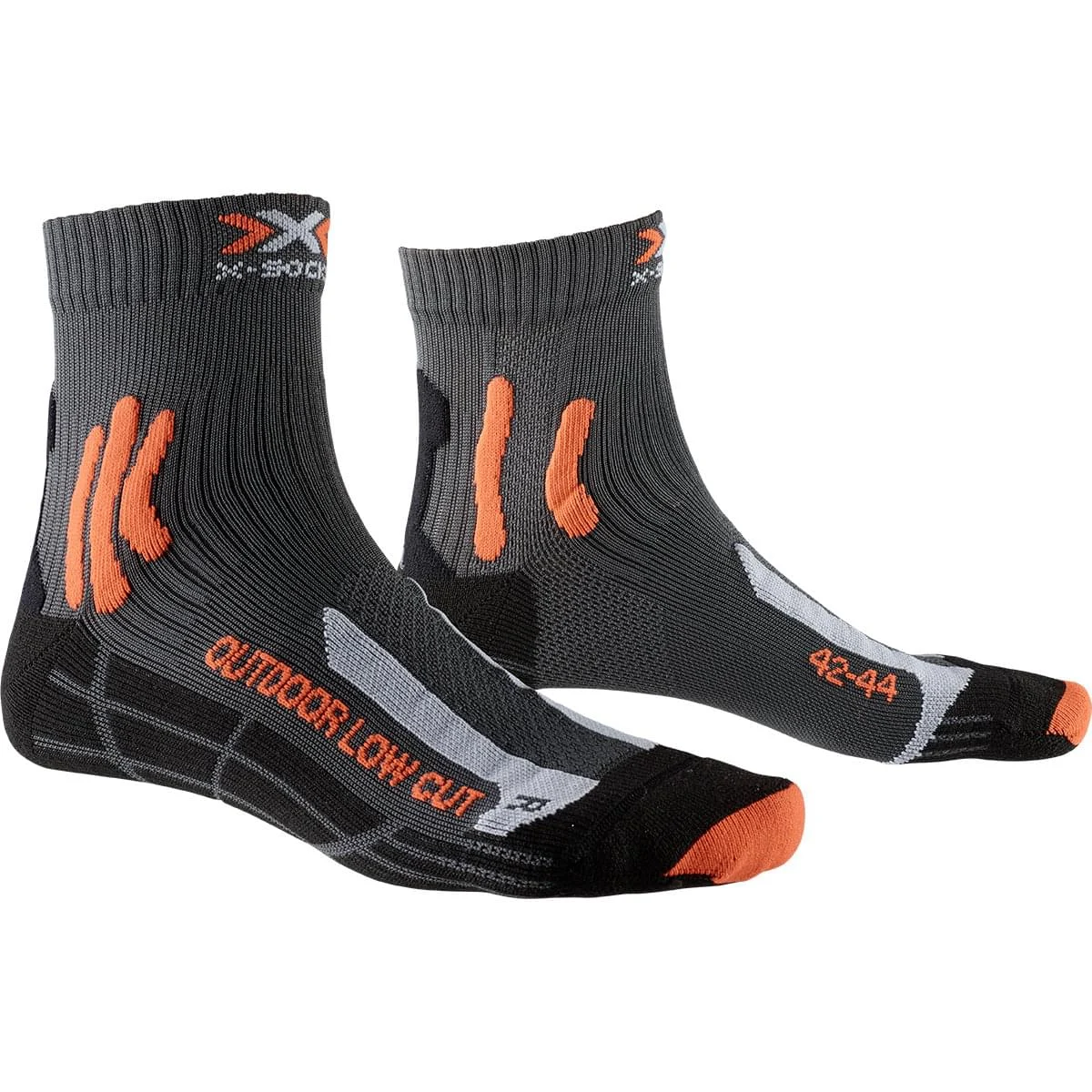 X-SOCKS TREK OUTDOOR LOW CUT ANTHRACITE/ORANGE  - Hiking socks