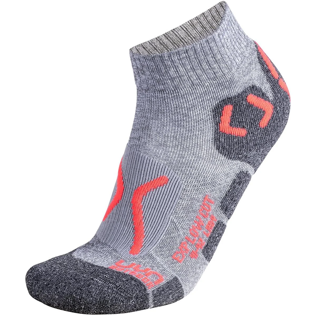 UYN LADY OUTDOOR EXPLORER LOW CUT SOCKS PEARL GREY/CORAL FLUO  - Hiking socks