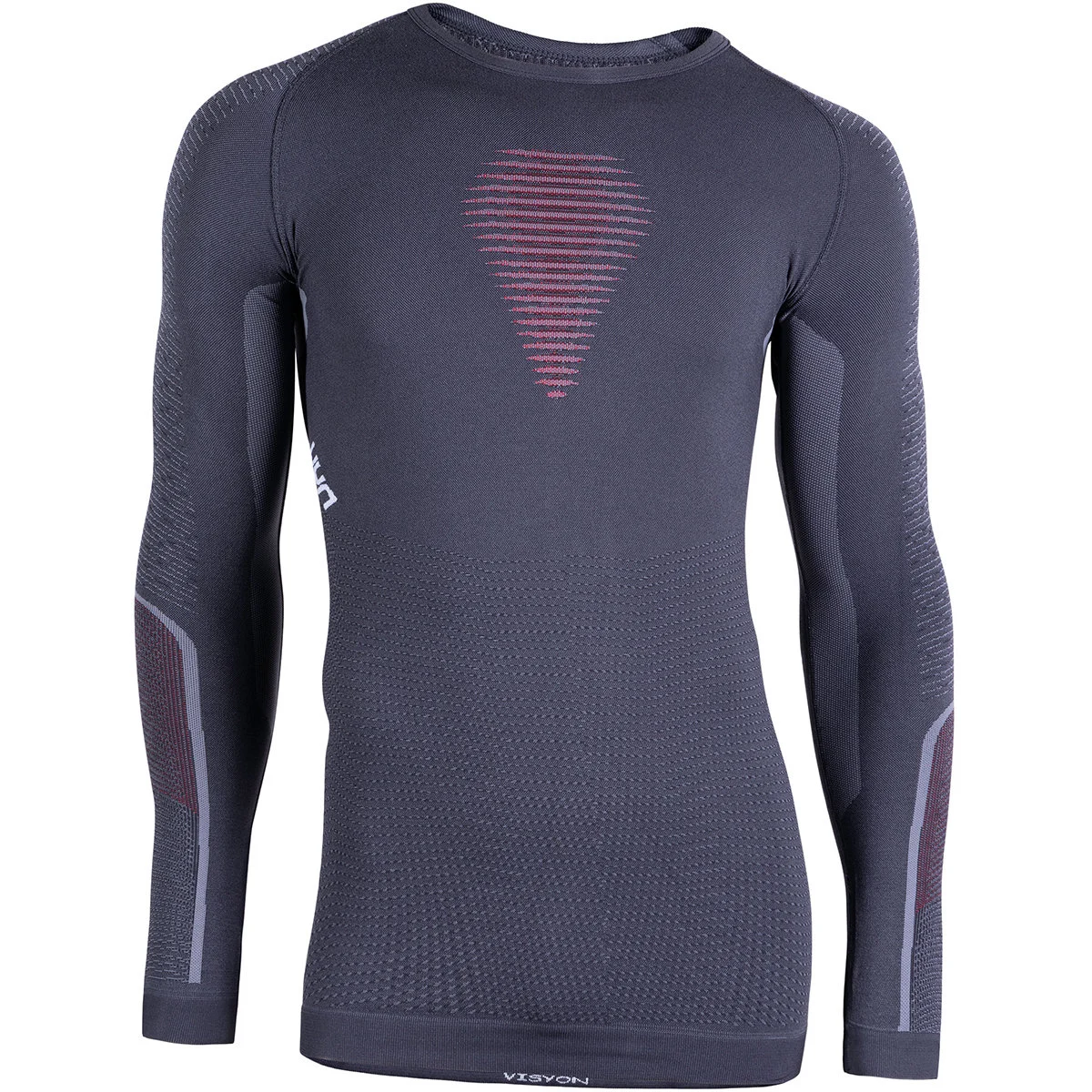UYN MAN VISYON UW SHIRT LG SL CHARCOAL/RED/WHITE  - Thermal T-shirt