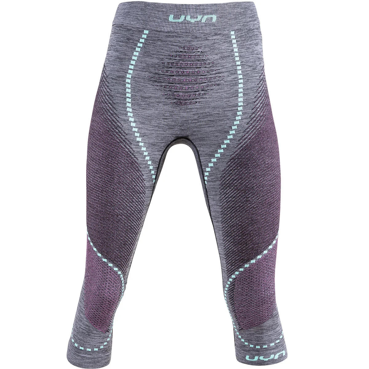 UYN LADY AMBITYON UW PANTS MEDIUM MELANGE BLACK MELANGE/PINK/AQUA  - Thermal leggings