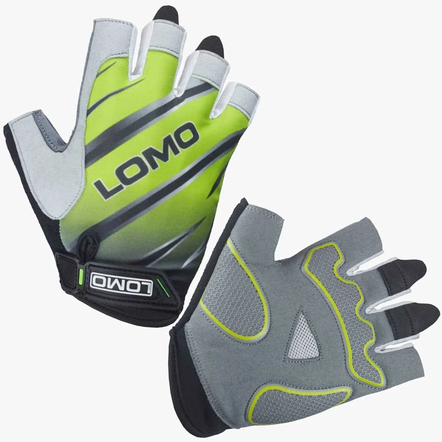 SG1 – Short Finger Cycling Gloves – Grey / Black / Lime