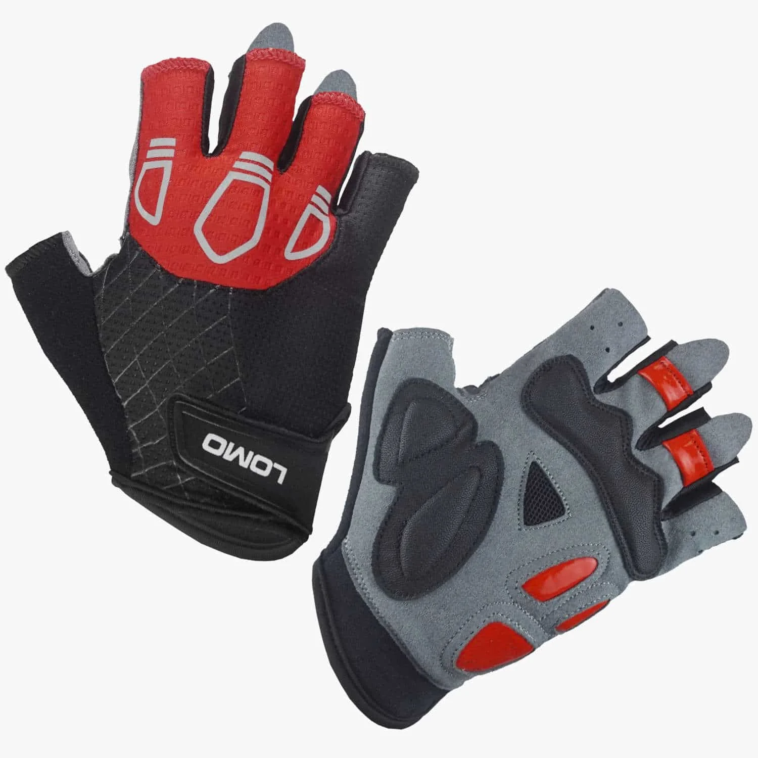 SG3 – Short Finger Cycling Gloves – Black / Red / Grey