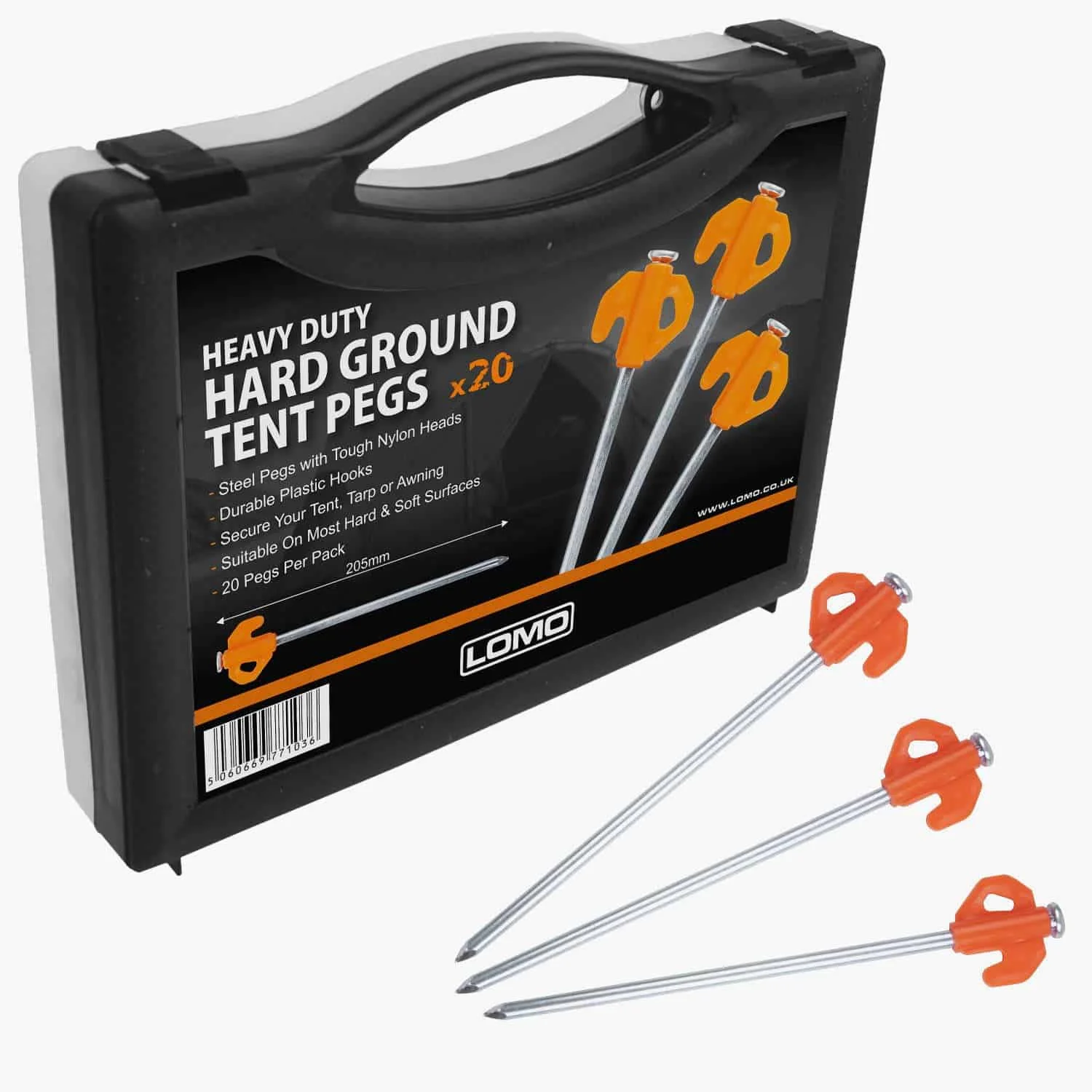 Hard Ground Tent Peg Set – 20 in Case