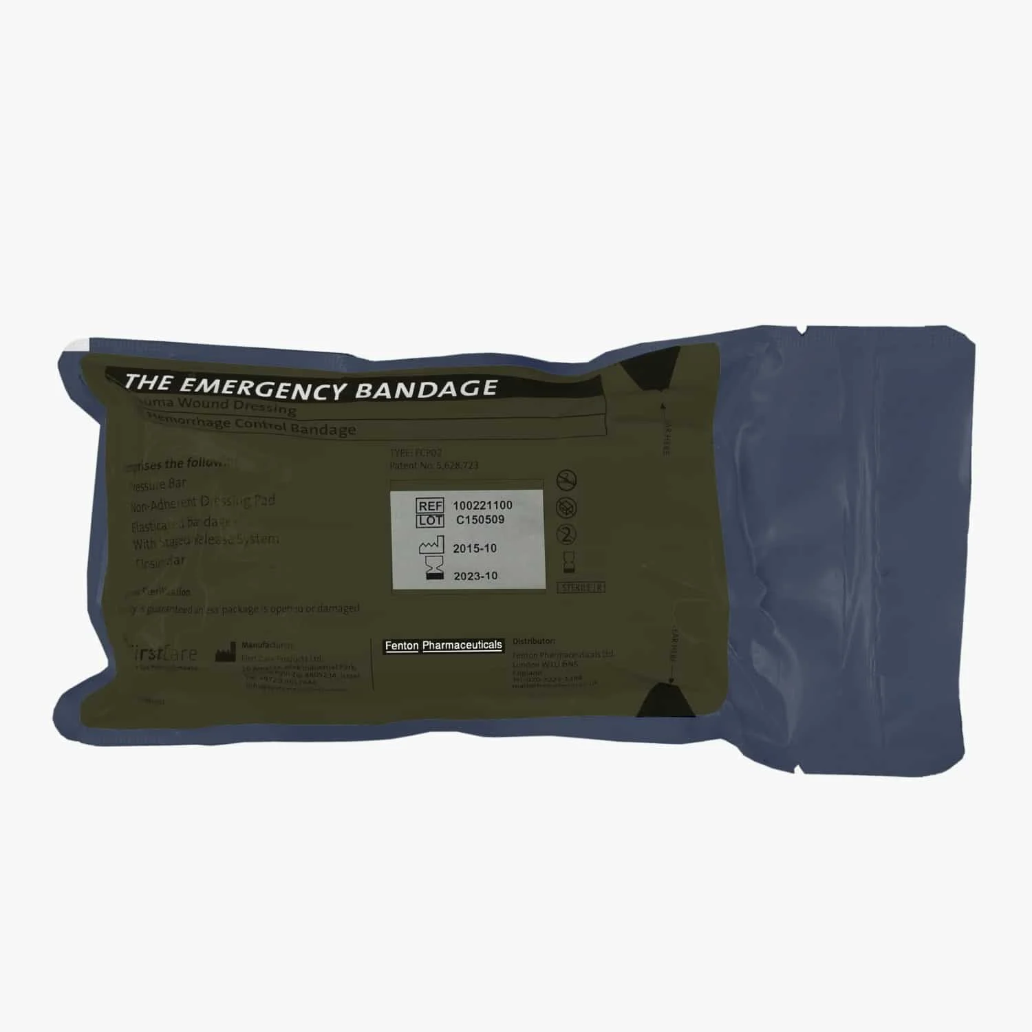 Israeli Bandage – Emergency Bandage with Pressure Bar – 6 Inch, Green