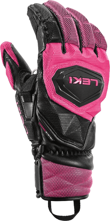 Leki WCR Venom SL 3D Ski Glove Black Neon Pink