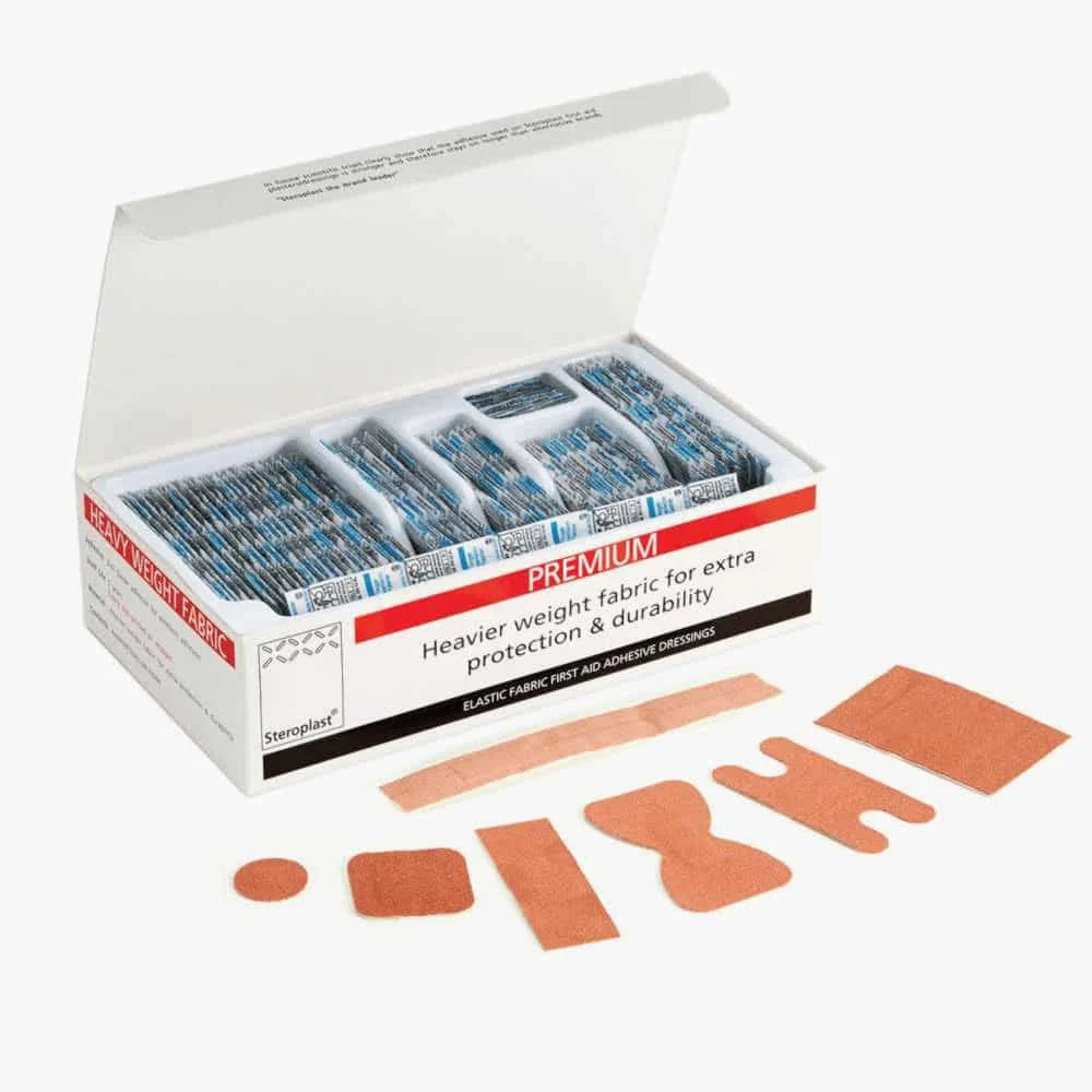Premium Elastic Fabric Plasters – Box of 100