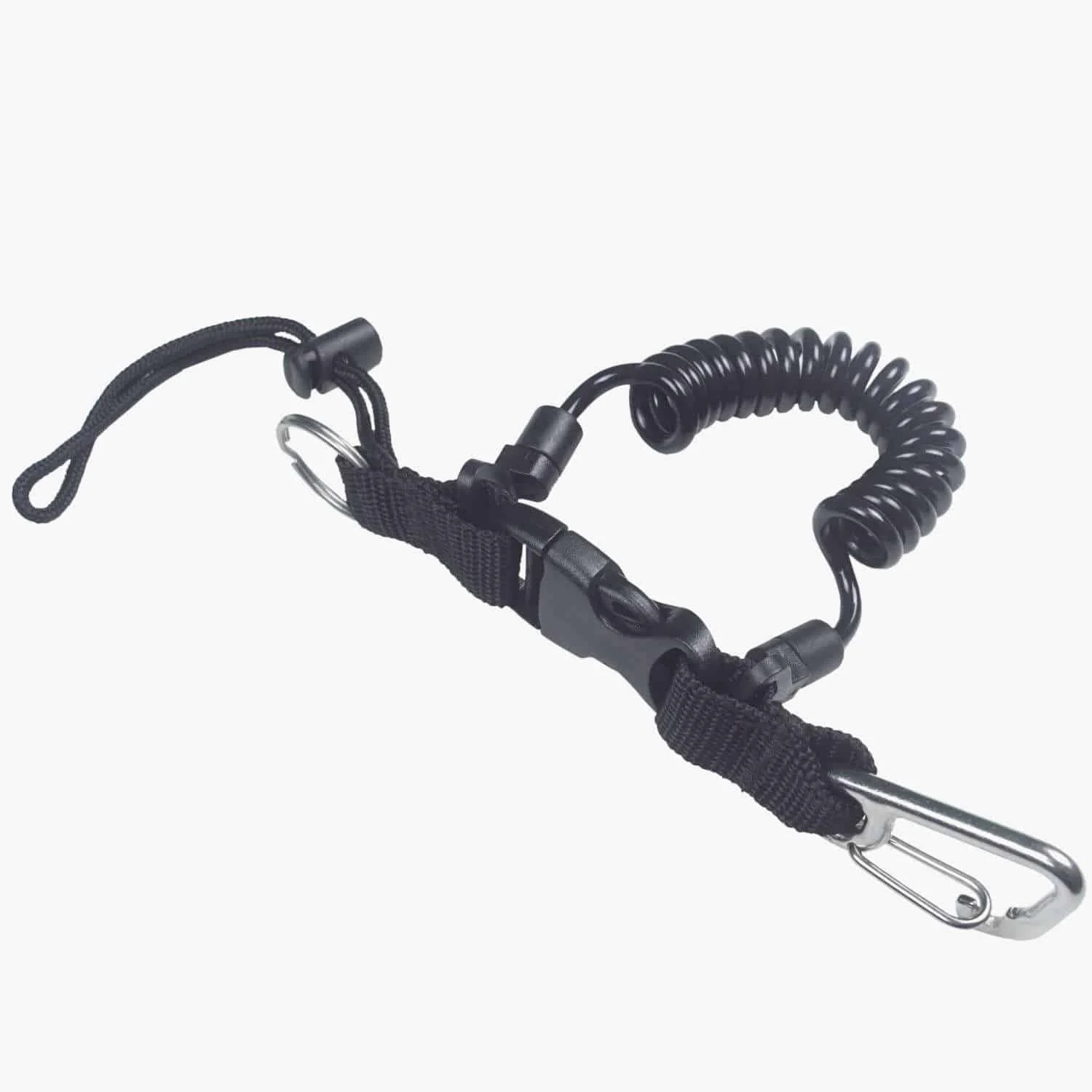 Quick Release Diving Lanyard- With Ring & Stainless Ring Clip