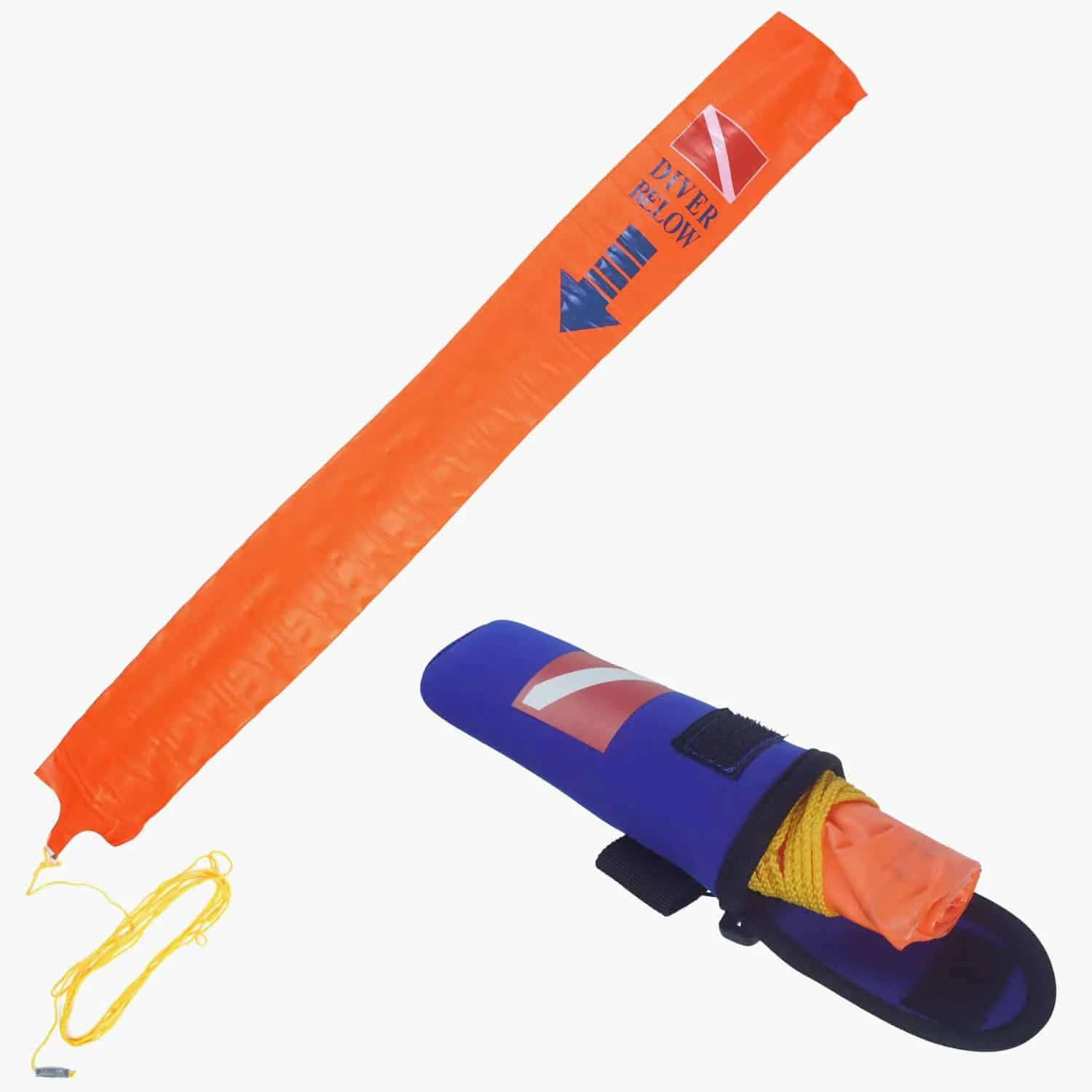 SMB 7 – Compact PVC Delayed Surface Marker Buoy – Orange – 140cm