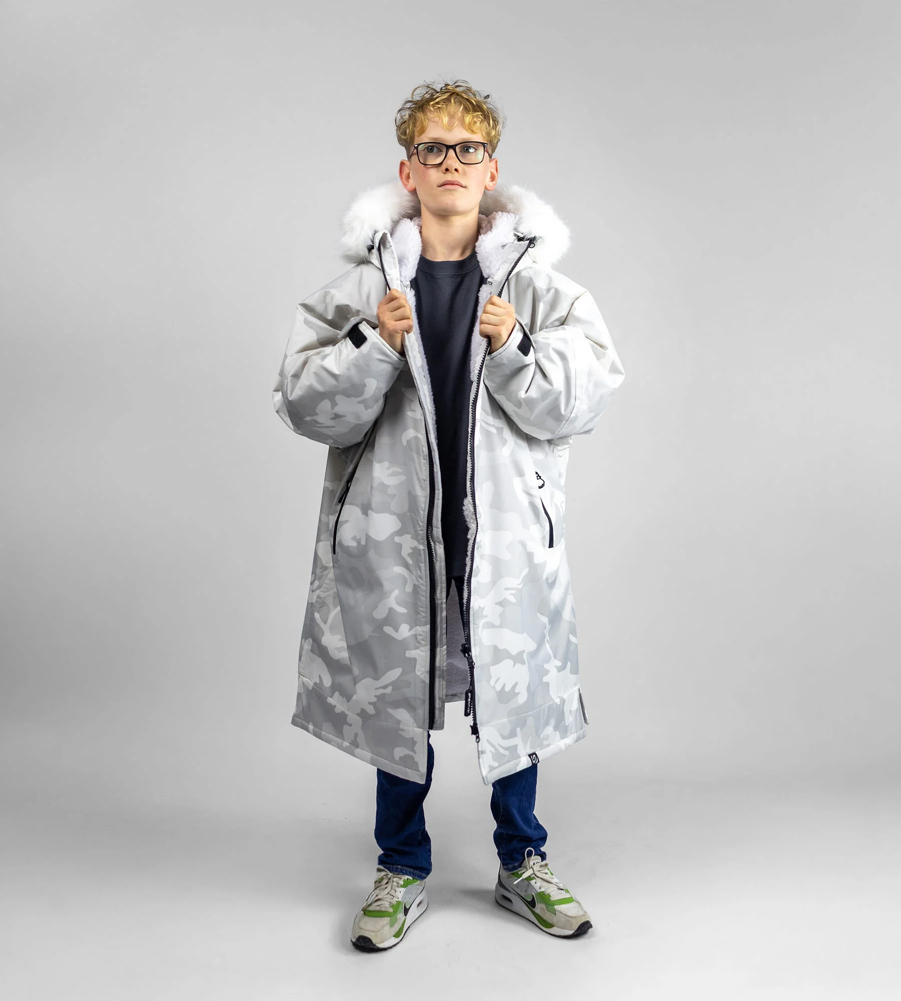 DryRobe Advance Long Sleeve Kids – Alpine White Camo 10-13Yrs