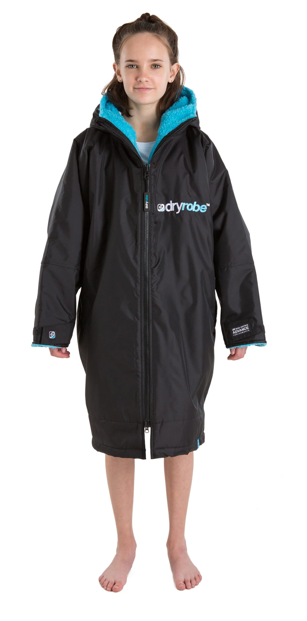 DryRobe Advance Long Sleeve Kids – Black/Blue 10-13Yrs