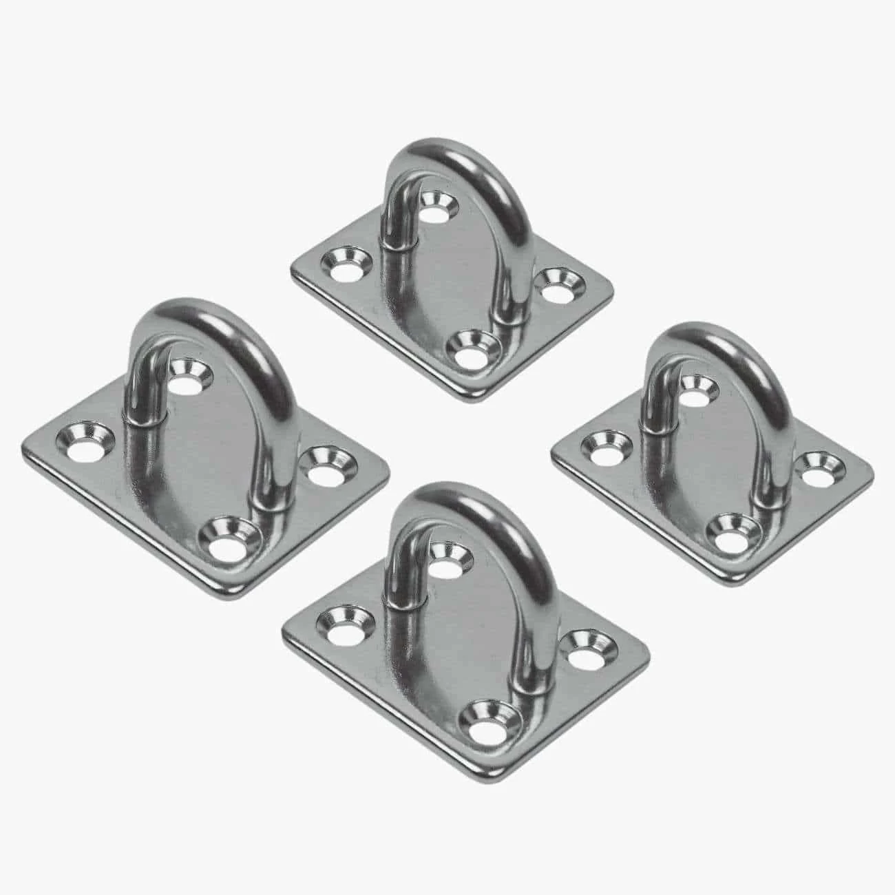 Stainless Steel 304 Eye Plate – 8mm with Square Pad – 4 Pack