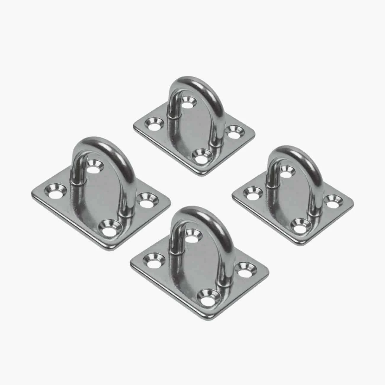 Stainless Steel 316 Eye Plate – 5mm with Square Pad – 4 Pack