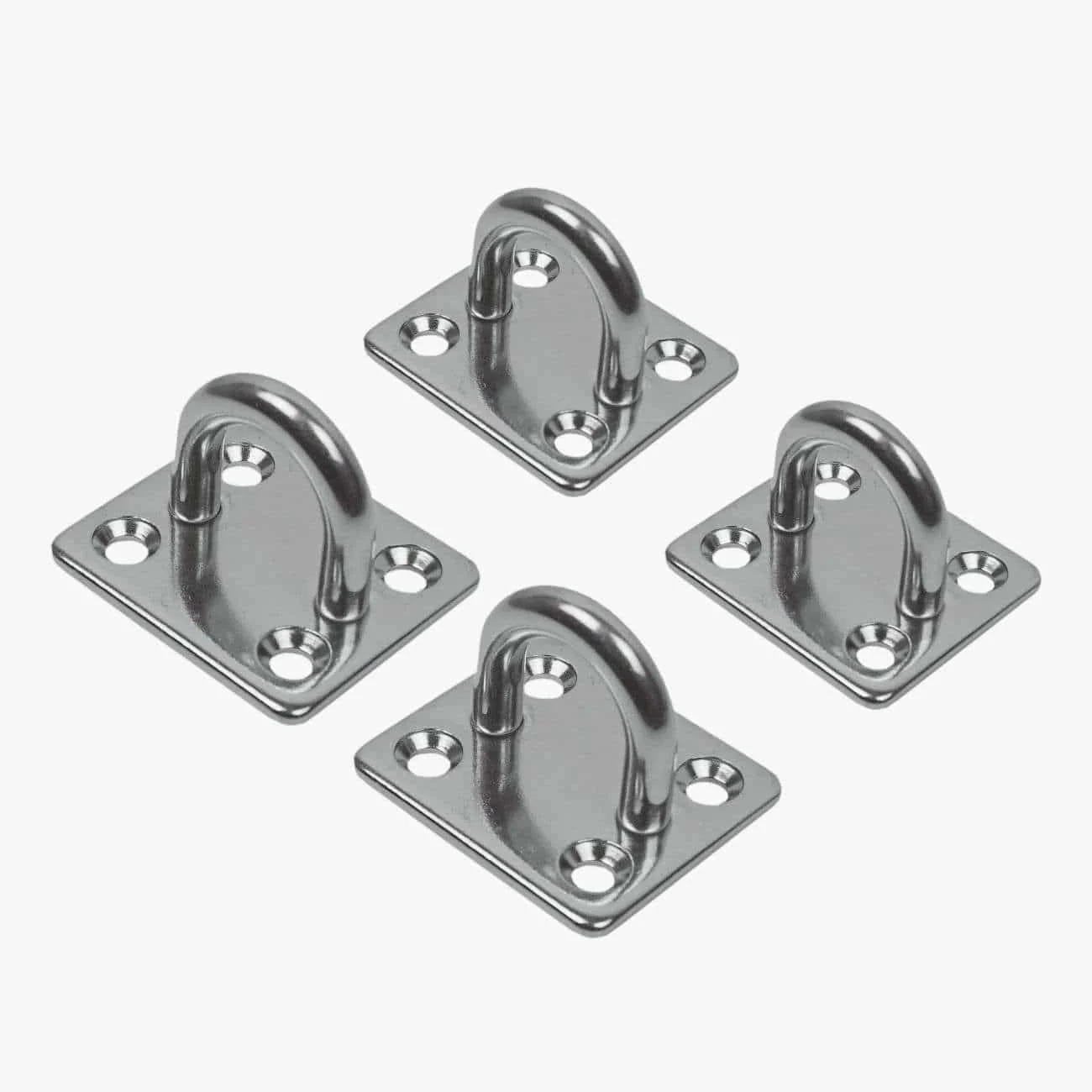Stainless Steel 316 Eye Plate – 6mm with Square Pad – 4 Pack