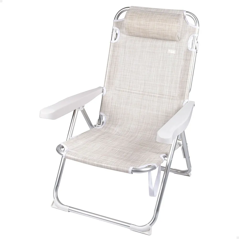 Aktive 2 in 1 Beige Folding With Cushion beach chair