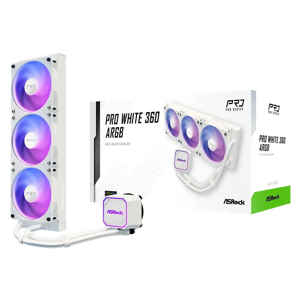 Asrock Pro White 360 ARGB liquid cooling